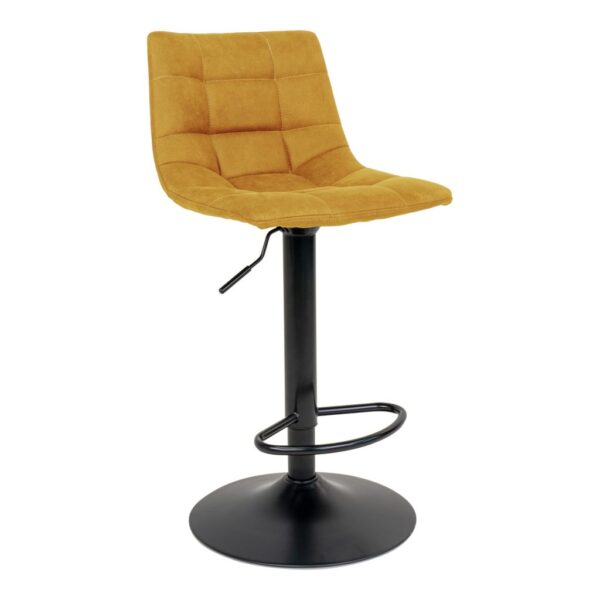 MIDDELFART BARSTOOL MUSTARD YELLOW MICROFIBER/BLCK BASE ART: 1001303