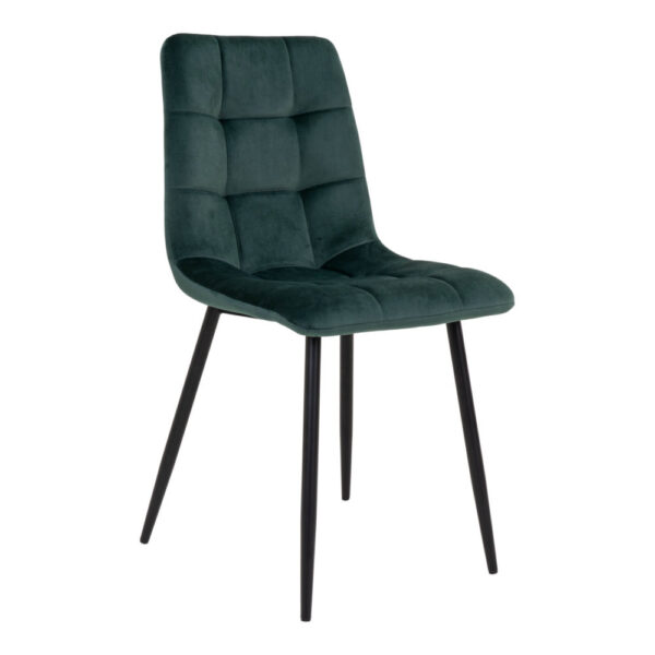 MIDDELFART DINNING CHAIR GREEN VELVET /BLCK LEGS ART: 1001195