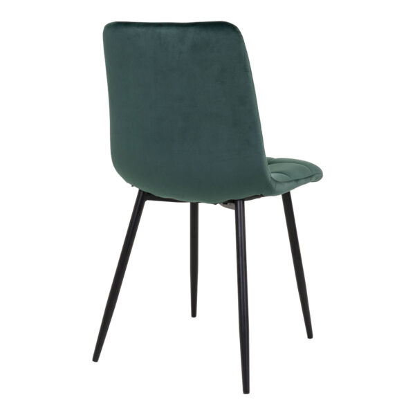 MIDDELFART DINNING CHAIR GREEN VELVET /BLCK LEGS ART: 1001195 - Image 2