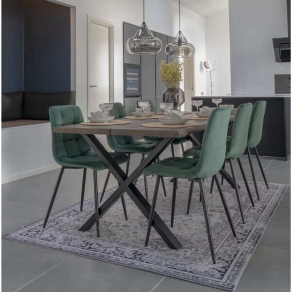 MIDDELFART DINNING CHAIR GREEN VELVET /BLCK LEGS ART: 1001195 - Image 3