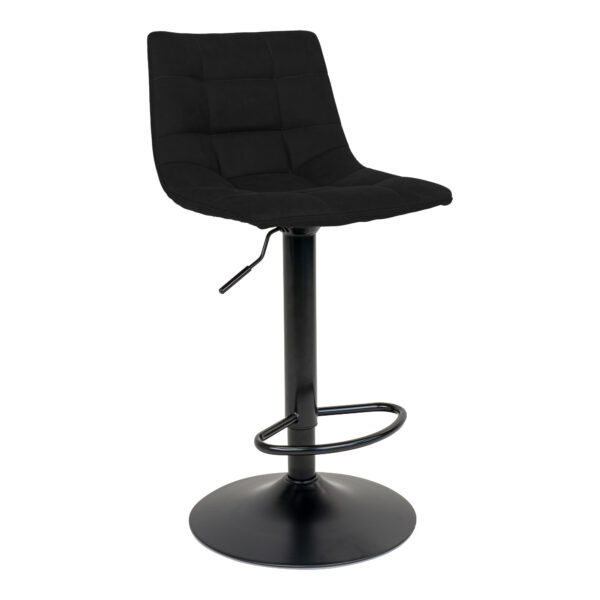 MIDDELFART BARSTOOL BLACK VELVET /BLCK LEGS ART: 1001304