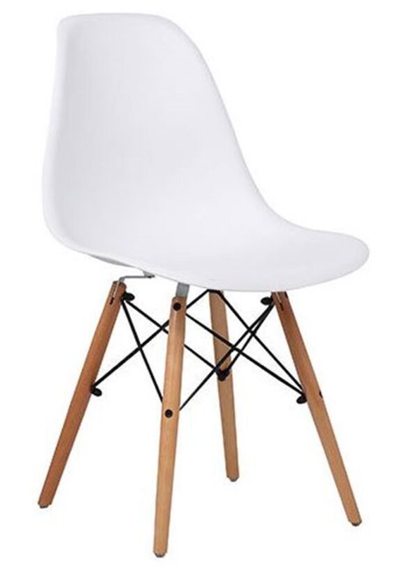 DINING PVC CHAIR WHITE W/BEECH LEGS ART: ZS-108