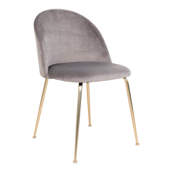 GENEVE DINING CHAIR GREY VELVET W/ BRASS LEGS ART:1001252