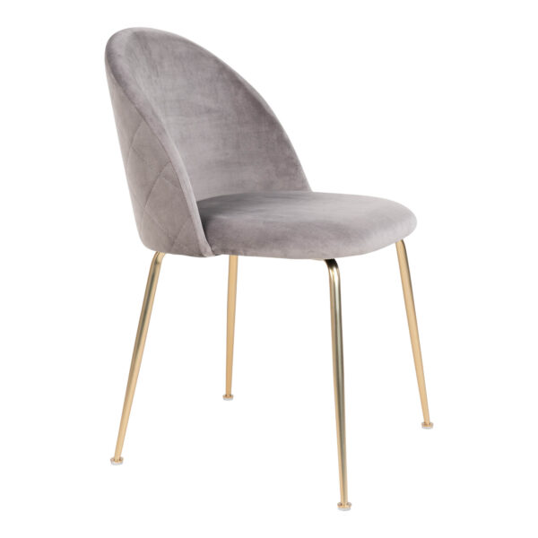 GENEVE DINING CHAIR GREY VELVET W/ BRASS LEGS ART:1001252 - Image 2