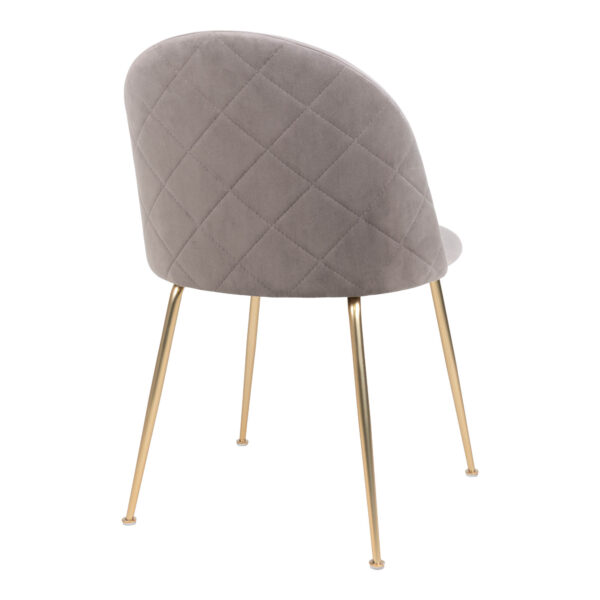 GENEVE DINING CHAIR GREY VELVET W/ BRASS LEGS ART:1001252 - Image 3