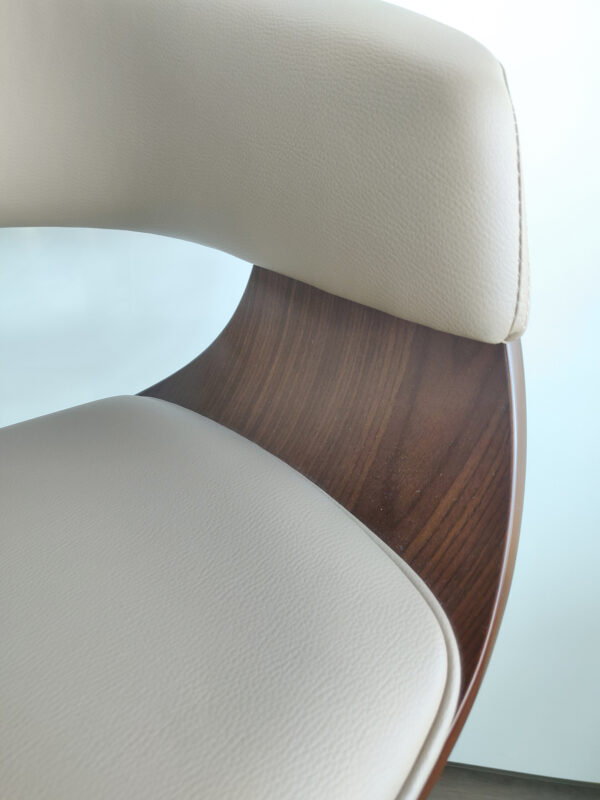 PLYWOOD ROUND HYDRAULIC BARSTOOL WALNUT/PU TAUPE(32) Art. SF-4021S - Image 2