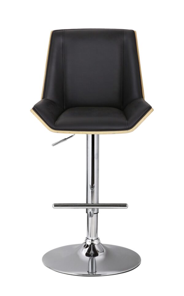 PLYWOOD SQUARE HYDRAULIC BARSTOOL EBONY GREY/PU BLACK (1) Art. SF-40345 - Image 2