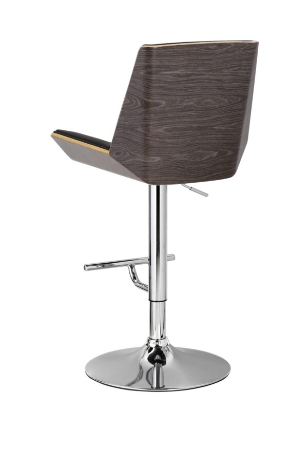 PLYWOOD SQUARE HYDRAULIC BARSTOOL EBONY GREY/PU BLACK (1) Art. SF-40345 - Image 3