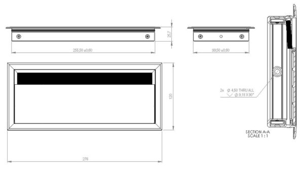 SISO CABLE DESK FITTING FORRO ALUM W/BUMPER + FELT 256X100X23.5mm ART.25.20.349 - Image 4