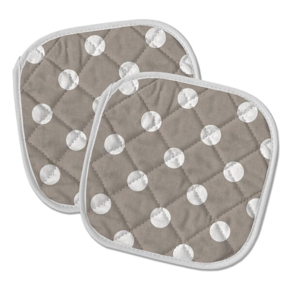 SQUARE KITCHEN POTHOLDERS POLKA DOTS 20X20cm INOFIX 1141-4- {BAG 1 PAIR}