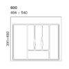 CUTLERY TRAY GREY FOR 600mm KITCHEN UNIT ART: 32/72.N60GRB - Image 2