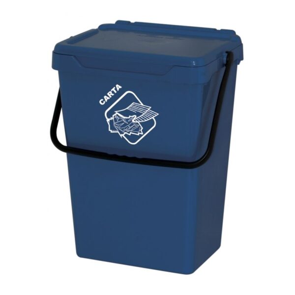 WASTE BIN IN PP W/HANDLE & LID 35lt CAPACITY BLUE ART: BS35/B