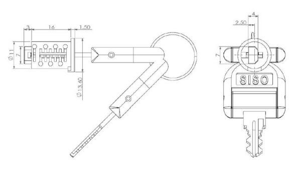 SISO MASTER KEY CYLINDER ART. 14.03.830-0 - Image 2