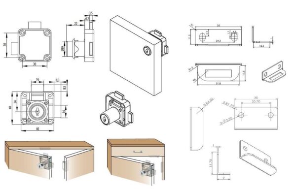 SISO RIM LOCK CL-X850 19X22mm LEFT NCK PLTD DOUBLE LOCKING ART. 14.01.251-0 - Image 2