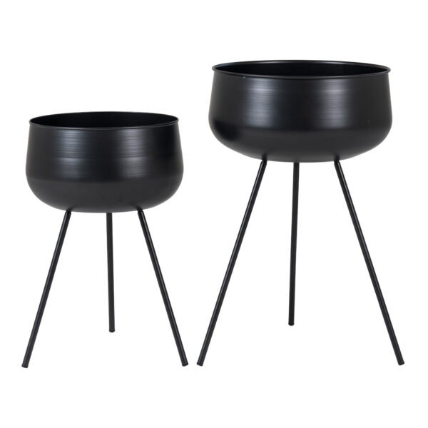 ARDOLA FLOWERPOTS X2 BLACK ART: 9001170