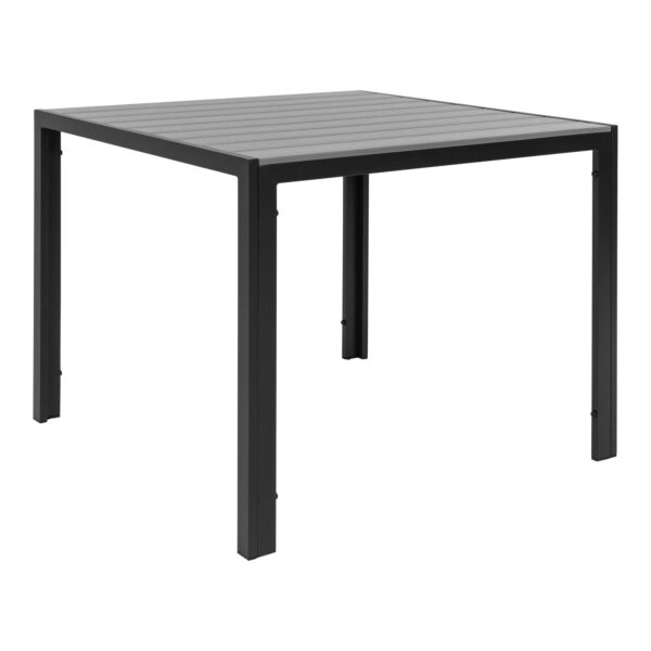 COLORADO GARDEN TABLE 90x90cm IN GREY NONWOOD TOP & BLACK LEGS ART: 7501050