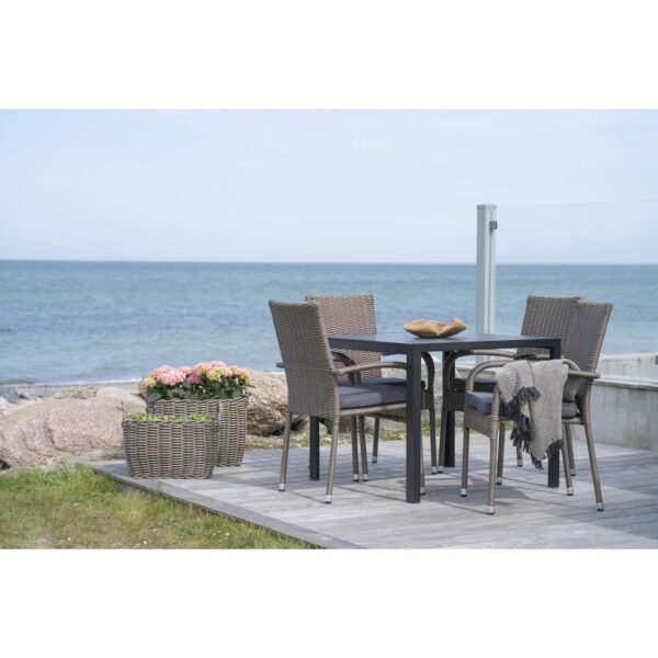 COLORADO GARDEN TABLE 90x90cm IN GREY NONWOOD TOP & BLACK LEGS ART: 7501050 - Image 3