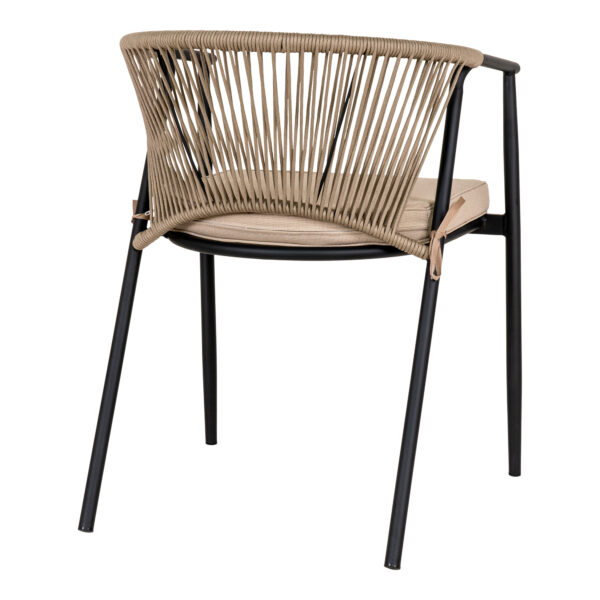 NAPOLI DINING CHAIR GREY ROPE & BLACK FRAME 7001150 - Image 3