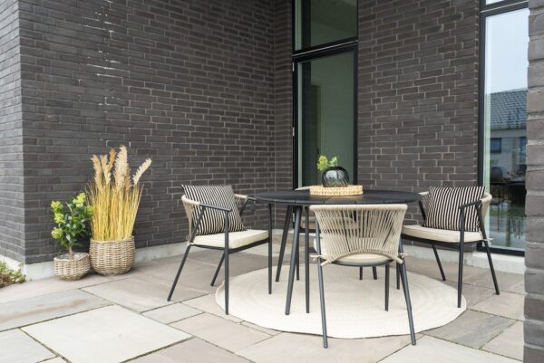 NAPOLI DINING CHAIR GREY ROPE & BLACK FRAME 7001150 - Image 4