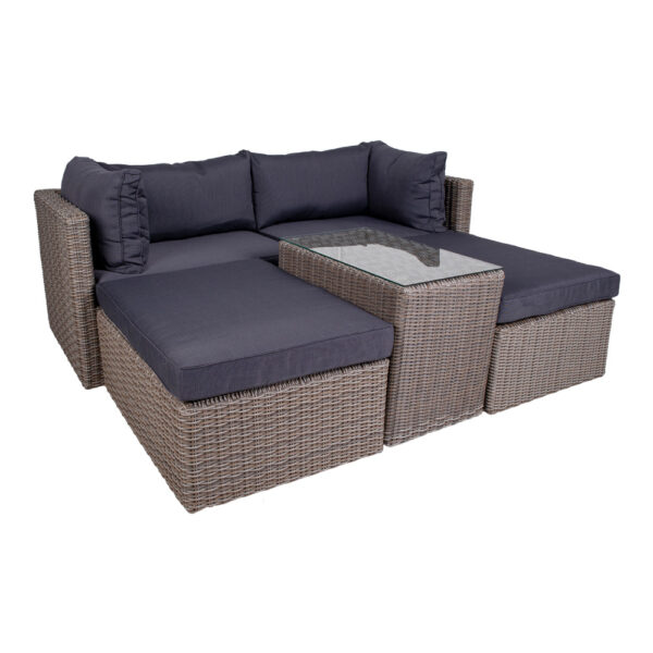 ROSSI LOUNGE SET KUBU GREY WITH BLACK CUSHION ART: 7701010 - Image 3