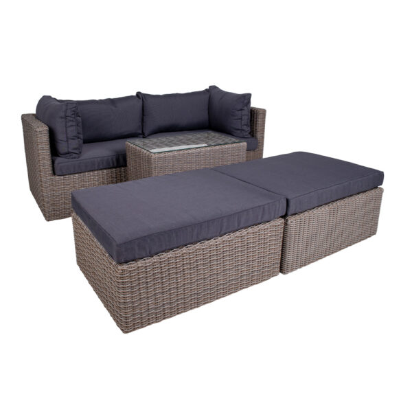 ROSSI LOUNGE SET KUBU GREY WITH BLACK CUSHION ART: 7701010 - Image 4