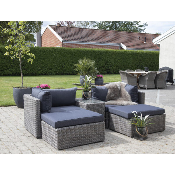ROSSI LOUNGE SET KUBU GREY WITH BLACK CUSHION ART: 7701010 - Image 5