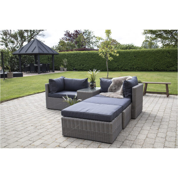 ROSSI LOUNGE SET KUBU GREY WITH BLACK CUSHION ART: 7701010 - Image 6