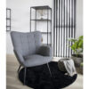 ROUND 120cm Dia 'FLORIDA' POLYESTER RUG BLACK ART: 3981170 - Image 2