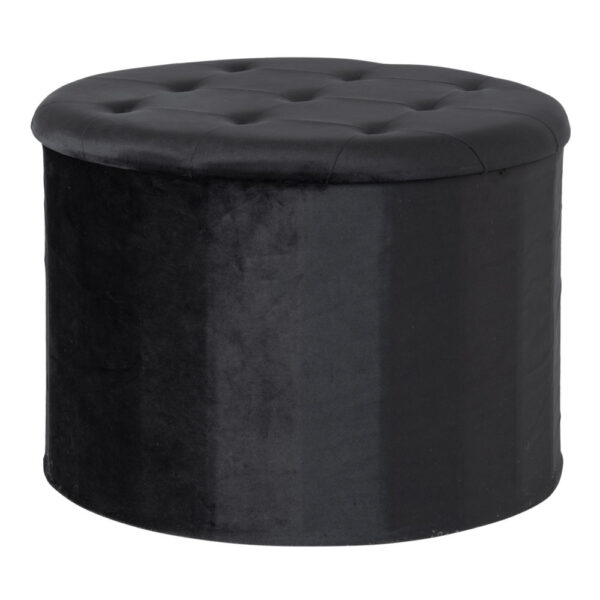 TURUP LARGE POUF WITH STORAGE BLACK VELVET ART: 1504061