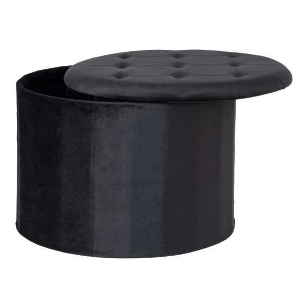 TURUP LARGE POUF WITH STORAGE BLACK VELVET ART: 1504061 - Image 2