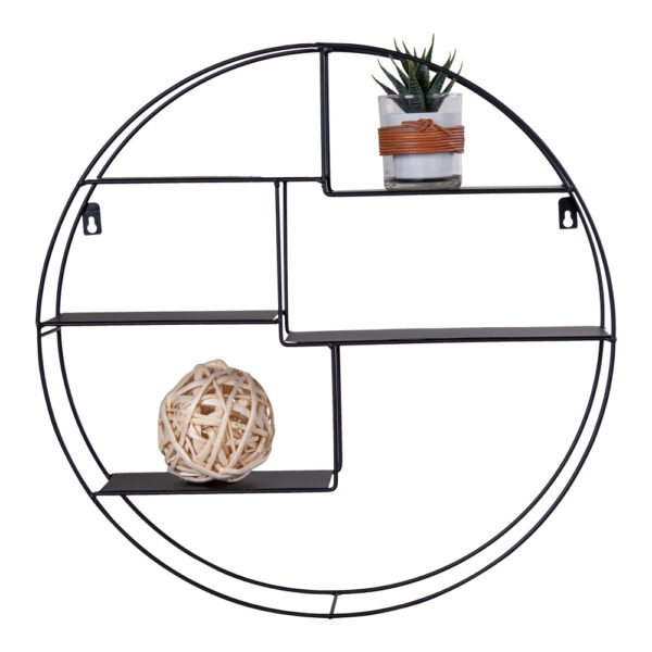 GENK ROUND SHELF WITH BLACK FRAME ART: 4292140