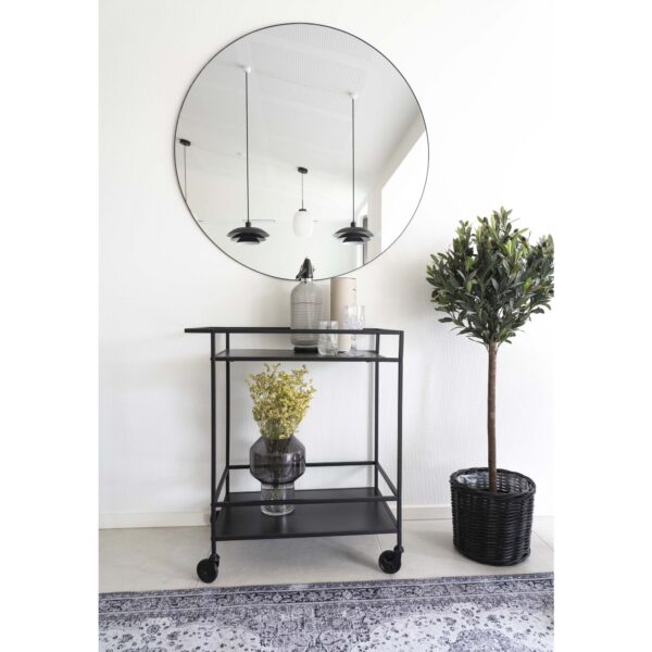 VITA BAR TROLLEY. BLACK FRAME AND TWO BLACK SHELVES ON WHEELS (68X40X79cm) ART: 2101530 - Image 2