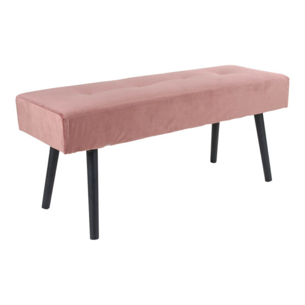 *SKIBY BENCH ROSE VELVET WITH BLACK LEGS ART: 1401006