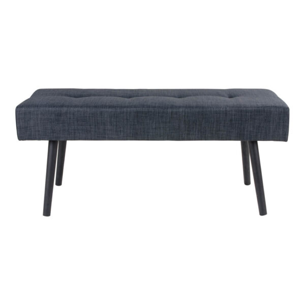 *SKIBY BENCH DARK DARK GREY FABRIC WITH BLACK LEGS ART: 1401001