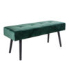 SKIBY BENCH IN VELVET,DARK GREEN WITH BLACK LEGS ART: 1401004