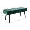 SKIBY BENCH IN VELVET,DARK GREEN WITH BLACK LEGS ART: 1401004 - Image 2