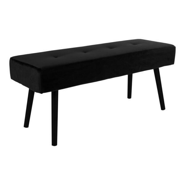 SKIBY BENCH BLACK VELVET WITH BLACK LEGS ART: 1401009