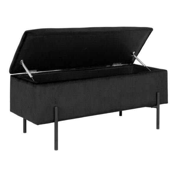 WATFORD BENCH BLACK VELVET WITH STORAGE HN1207 ART: 1409060