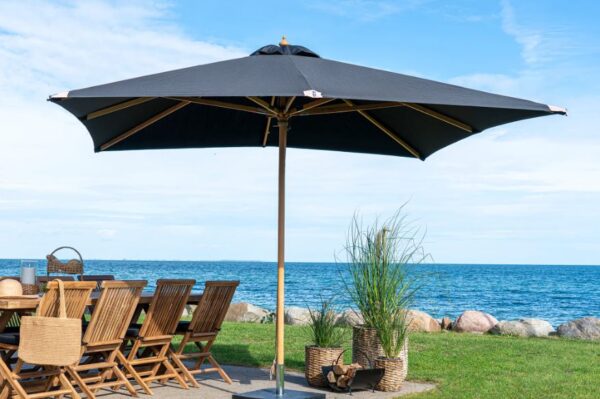 ORLANDO PARASOL BLACK 3 X 3MT NO TILT WOODEN POLE 48MM - 7701150 - Image 2