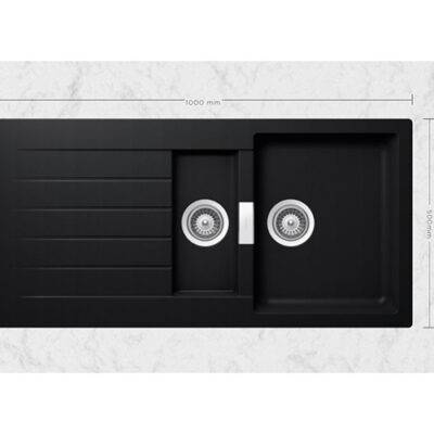SCHOCK SINK SIGNUS CRISTADUR D150 PURO BLACK 1000X500mm [AUTO DRAIN] SIGD150084.15yr