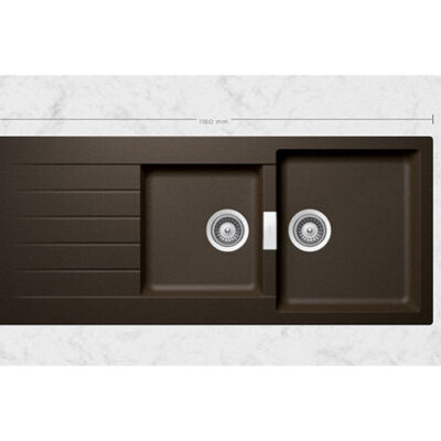 SCHOCK SINK SIGNUS CRISTADUR D200 BRONZE 1160X500mm [AUTO DRAIN] SIGD200087.15yr