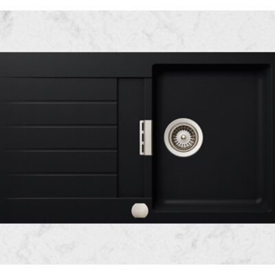 SCHOCK SINK SIGNUS CRISTADUR D100 PURO BLACK 860X500mm [AUTO DRAIN] SIGD100084.15yr