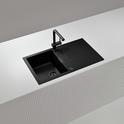 SCHOCK SINK SIGNUS CRISTADUR D100 PURO BLACK 860X500mm [AUTO DRAIN] SIGD100084.15yr