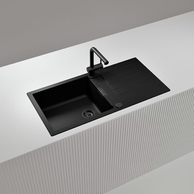 SCHOCK SINK SIGNUS CRISTADUR D100L PURO BLACK 1000X500mm [AUTO DRAIN] SIGD100L084.15yr