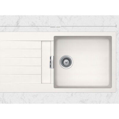 SCHOCK SINK SIGNUS CRISTADUR D100L POLARIS WHITE 1000X500mm [AUTO DRAIN] SIGD100L099.15yr