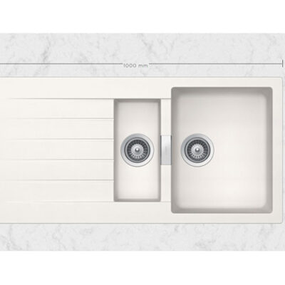SCHOCK SINK SIGNUS CRISTADUR D150 POLARIS WHITE 1000X500mm [AUTO DRAIN] SIGD150099