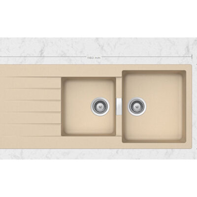 *SCHOCK SINK PRIMUS CRISTALITE D200 MOONSTONE 1160X500mm 2yrs PRID200008
