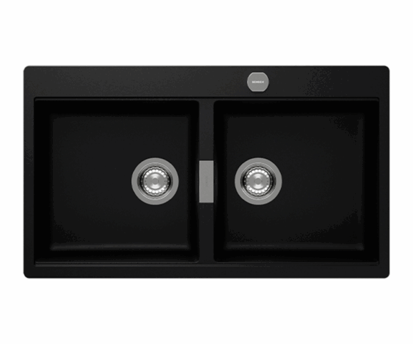 SCHOCK SINK HORIZONT CRISTADUR N200 PURO BLACK 860X500mm  UNDERMOUNT HONN200084U.15yr - Image 2