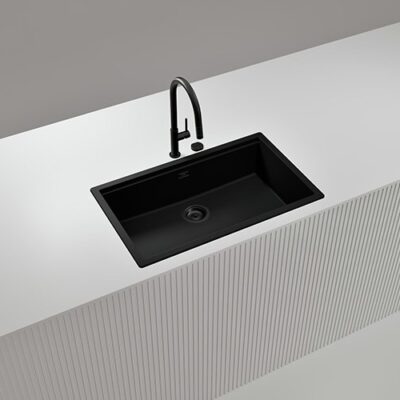 SCHOCK SINK KIRUNA CRISTADUR N100XL NIGHT (BLACK) TOPMOUNT 756mm(L)X456mm(W).15yr