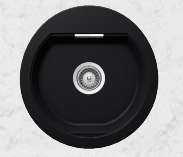 SCHOCK SINK MONO CRISTADUR R100 PURO BLACK 485X500mm [AUTO DRAIN] TOPMOUNT MONR100084.15yr